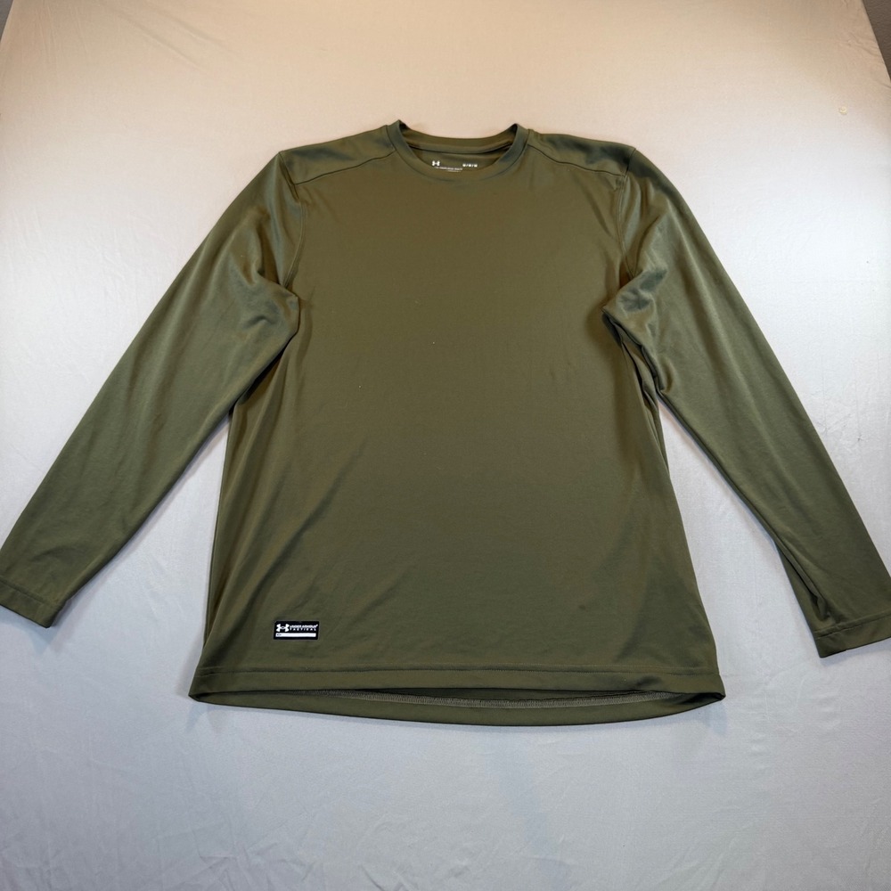 Under Armour Tactical Tech Long Sleeve Shirt Mens Medium Green Olive 1248196